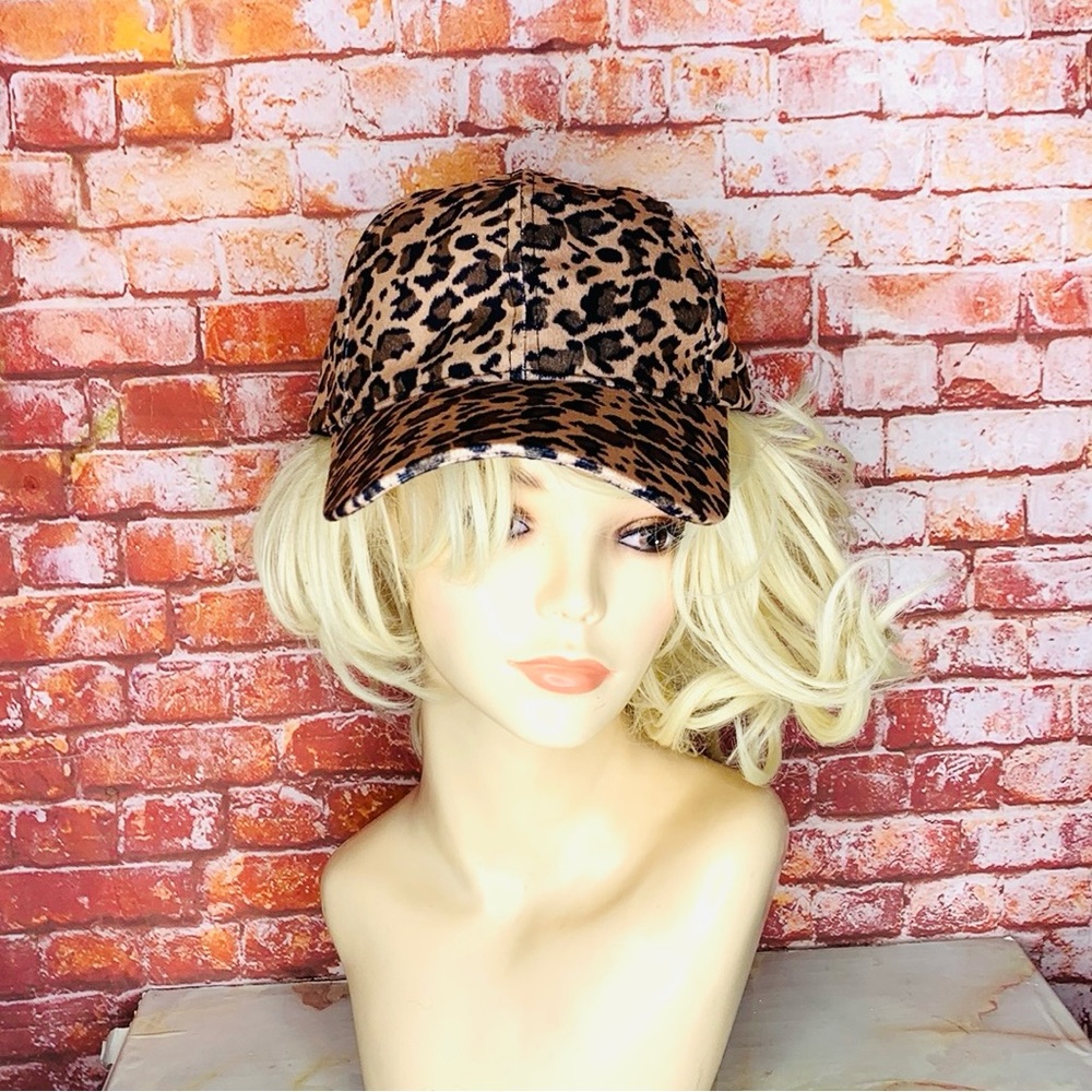 Vintage Y2k Velvet Leopard Print Baseball Cap
